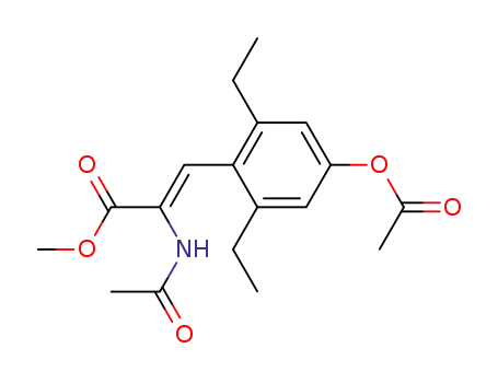 Molecular Structure of 845622-72-2 (2-Propenoic acid, 2-(acetylamino)-3-[4-(acetyloxy)-2,6-diethylphenyl]-,
methyl ester, (2Z)-)