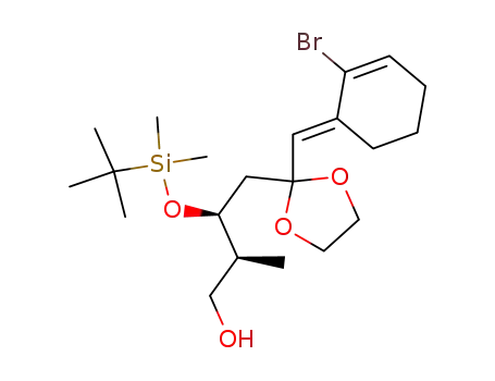 (-)-(E)-2-Bromo-1-<(2R,3S)-4-<(tert-butyldimethylsilyl)oxy>-2,2-(ethylenedioxy)-6-hydroxy-5-methyl-1-hexylidene>-2-cyclohexene
