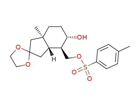 Molecular Structure of 276244-56-5 (Toluene-4-sulfonic acid (3'aS,4'R,5'S,7'aR)-5'-hydroxy-7'a-methyl-octahydro-spiro[[1,3]dioxolane-2,2'-inden]-4'-ylmethyl ester)