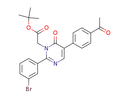 Molecular Structure of 628718-62-7 (tert-butyl [5-(4-acetylphenyl)-2-(3-bromophenyl)-6-oxopyrimidin-1(6H)-yl]acetate)