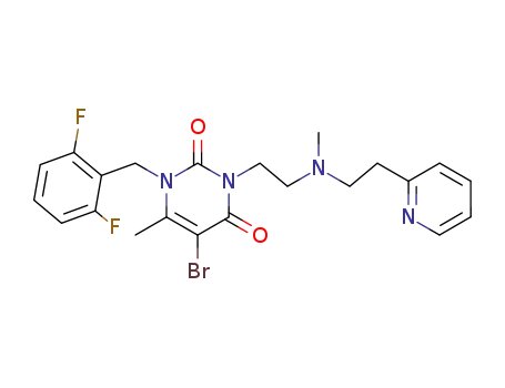 1-(2,6-difluorobenzyl)-3-{2-[N-methyl-N-(2-pyridin-2-ylethyl)amino]ethyl}-5-bromo-6-methyluracil