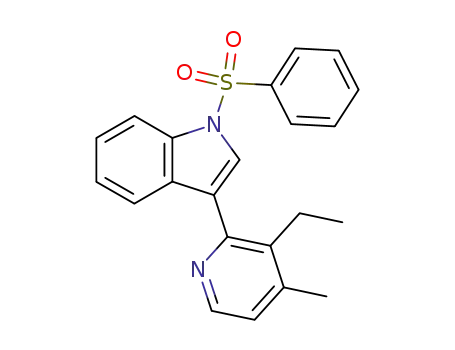Molecular Structure of 189240-59-3 (1H-Indole, 3-(3-ethyl-4-methyl-2-pyridinyl)-1-(phenylsulfonyl)-)