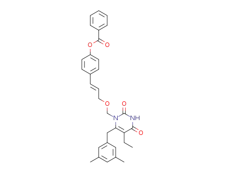 2,4(1H,3H)-Pyrimidinedione,
1-[[[(2E)-3-[4-(benzoyloxy)phenyl]-2-propenyl]oxy]methyl]-6-[(3,5-dimeth
ylphenyl)methyl]-5-ethyl-