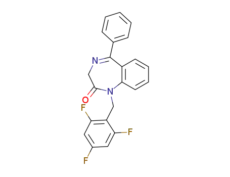 Molecular Structure of 713518-32-2 (5-phenyl-1-(2,4,6-trifluoro-benzyl)-1,3-dihydro-benzo[<i>e</i>][1,4]diazepin-2-one)