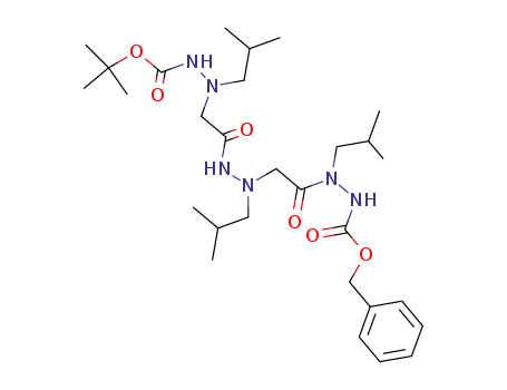 Molecular Structure of 827337-74-6 (13-Oxa-2,3,6,7,10,11-hexaazapentadecanoic acid,
14,14-dimethyl-3,6,10-tris(2-methylpropyl)-4,8,12-trioxo-, phenylmethyl
ester)