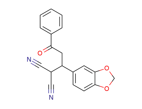Molecular Structure of 199390-81-3 (Propanedinitrile, [1-(1,3-benzodioxol-5-yl)-3-oxo-3-phenylpropyl]-)