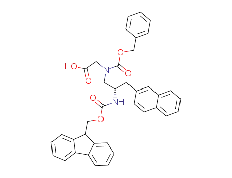 Molecular Structure of 842166-67-0 (Glycine,
N-[(2S)-2-[[(9H-fluoren-9-ylmethoxy)carbonyl]amino]-3-(2-naphthalenyl)
propyl]-N-[(phenylmethoxy)carbonyl]-)