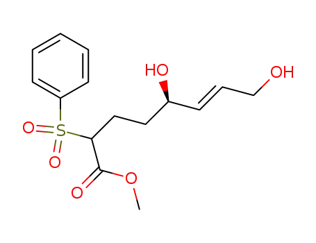 6-Octenoic acid, 5,8-dihydroxy-2-(phenylsulfonyl)-, methyl ester,
(5R,6E)-