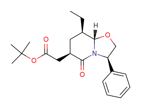 tert-butyl (3R,6R,8R,8aS)-8-ethyl-5-oxo-3-phenyl-2,3,6,7,8,8a-hexahydro-5H-oxazolo[3,2-a]pyridine-6-acetate
