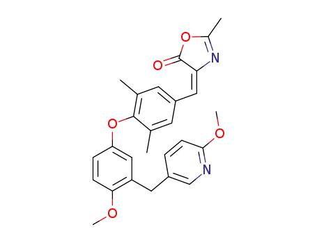 4-[1-{4-[4-Methoxy-3-(6-methoxy-pyridin-3-ylmethyl)-phenoxy]-3,5-dimethyl-phenyl}-meth-(E)-ylidene]-2-methyl-4H-oxazol-5-one