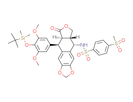 4β-(4-methylsulfonylphenyl)sulfonamido-4'-tert-butyldimethylsilyloxy-4'-O-demethyl-4-desoxypodophyllotoxin