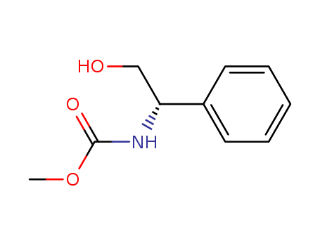 Molecular Structure of 180999-20-6 (Carbamic acid, [(1S)-2-hydroxy-1-phenylethyl]-, methyl ester)