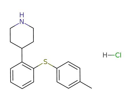 Molecular Structure of 1058738-31-0 (4-[2-(4-methylphenylsulfanyl)phenyl]piperidine hydrochloride)