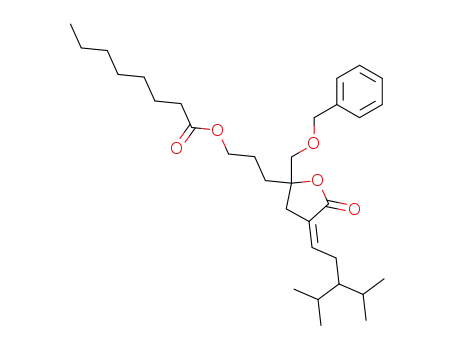 (Z)-3-{4-[4-methyl-3-(methylethyl)pentylidene]-5-oxo-2-[(phenylmethoxy)methyl]-2-2,3-dihydrofuryl}propyl octanoate