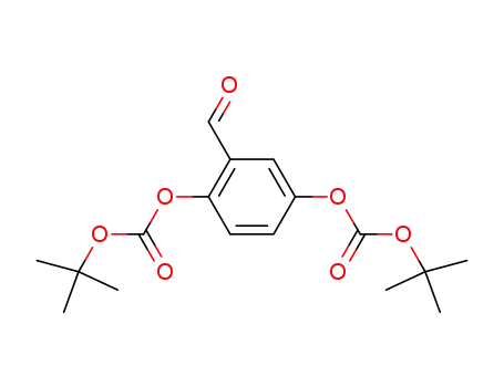 Molecular Structure of 346433-43-0 (carbonic acid 4-<i>tert</i>-butoxycarbonyloxy-3-formyl-phenyl ester <i>tert</i>-butyl ester)
