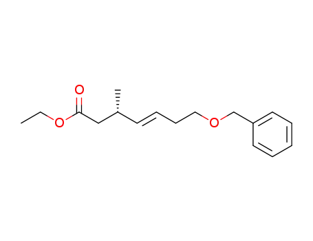 (3S,4E)-3-methyl-7-benzyloxy-4-heptenoic acid ethyl ester