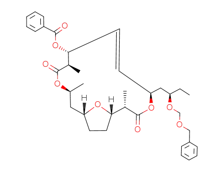 Molecular Structure of 849482-29-7 (4,11,17-Trioxabicyclo[12.2.1]heptadec-6-ene-3,10-dione,
8-(benzoyloxy)-2,9,12-trimethyl-5-[(2R)-2-[(phenylmethoxy)methoxy]butyl
]-, (1S,2S,5R,6E,8R,9R,12S,14R)-)