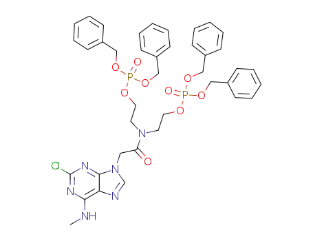 Molecular Structure of 262863-49-0 (9-bis(2-dibenzylphosphatoethylamino)-acetyl-2-chloro-6-methylamino-purine)