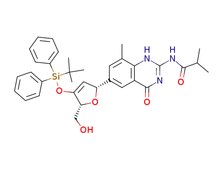 <i>N</i>-{6-[4-(<i>tert</i>-butyl-diphenyl-silanyloxy)-5-hydroxymethyl-2,5-dihydro-furan-2-yl]-8-methyl-4-oxo-1,4-dihydro-quinazolin-2-yl}-isobutyramide
