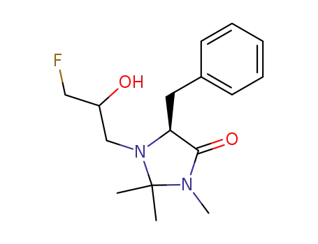 Molecular Structure of 329259-53-2 ((S)-5-Benzyl-1-(3-fluoro-2-hydroxy-propyl)-2,2,3-trimethyl-imidazolidin-4-one)