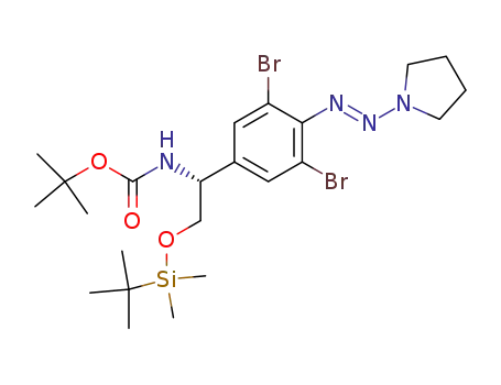 {2-(<i>tert</i>-butyl-dimethyl-silanyloxy)-1-[3,5-dibromo-4-(pyrrolidin-1-ylazo)-phenyl]-ethyl}-carbamic acid <i>tert</i>-butyl ester