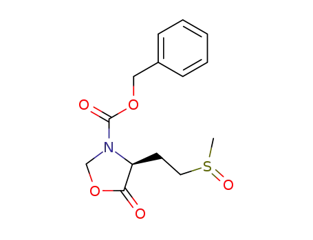 3-Oxazolidinecarboxylic acid, 4-[2-(methylsulfinyl)ethyl]-5-oxo-,
phenylmethyl ester, (4S)-