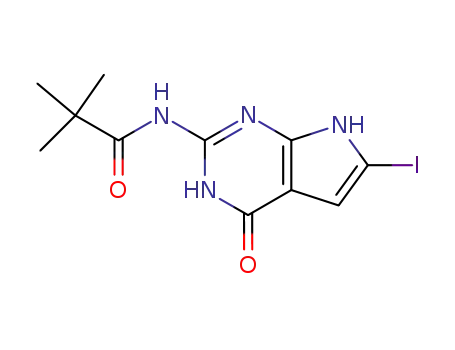 6-iodo-4(3H)-oxo-2-pivaloylamino-7H-pyrrolo<2,3-d>pyrimidine