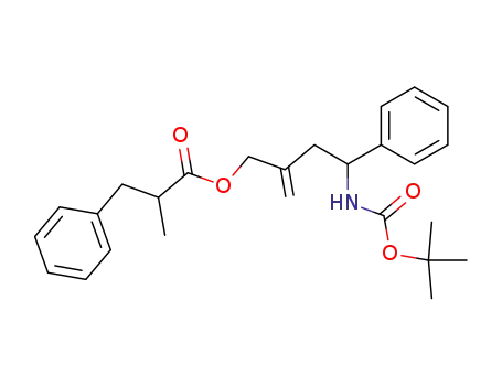 Molecular Structure of 634600-99-0 (Benzenepropanoic acid, a-methyl-,
4-[[(1,1-dimethylethoxy)carbonyl]amino]-2-methylene-4-phenylbutyl
ester)
