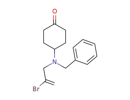 Molecular Structure of 290301-40-5 (Cyclohexanone, 4-[(2-bromo-2-propenyl)(phenylmethyl)amino]-)