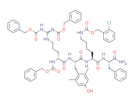 N<sup>2</sup>-[(benzyloxy)carbonyl]-N<sup>5</sup>-[{[(benzyloxy)carbonyl]amino}{[(benzyloxy)carbonyl]imino}methyl]-D-ornithyl-2,6-dimethyl-L-tyrosyl-N<sup>6</sup>-{[(2-chlorobenzyl)oxy]carbonyl}-L-lysyl-L-phenylalaninamide