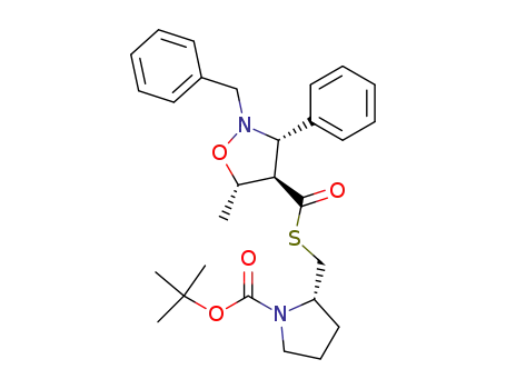 (S)-2-((3S,4R,5S)-2-Benzyl-5-methyl-3-phenyl-isoxazolidine-4-carbonylsulfanylmethyl)-pyrrolidine-1-carboxylic acid tert-butyl ester