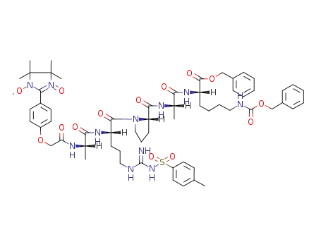 N-[1-(1',3'-dioxyl-4',4',5',5'-tetramethyldihydroimidazol-2-yl)phenyl-4-yl]oxyacetyl-Ala-Arg(Tos)-Pro-Ala-Lys(Z)-OBzl
