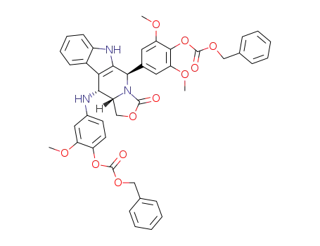 (5R,11R,11aS)-4,5,11,11a-tetrahydro-5-[3,5-dimethoxy-4-(carbobenzoxyoxy)phenyl]-11-[3-methoxy-4-(carbobenzoxyoxy)anilino]-1H,6H-oxazolo[3',4':1,6]pyrido[3,4-b]indol-3-one