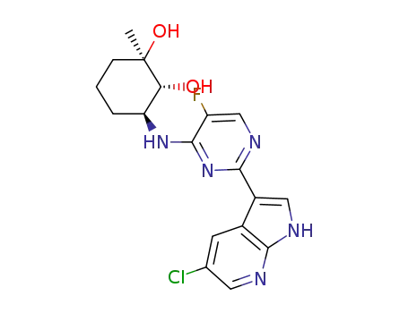 (1R,2R,3S)-3-(2-(5-chloro-1H-pyrrolo[2,3-b]pyridin-3-yl)-5-fluoro-pyrimidin-4-ylamino)-1-methylcyclohexane-1,2-diol