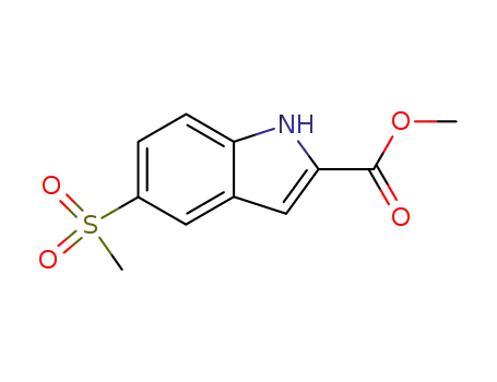 Molecular Structure of 205873-28-5 (METHYL 5-(METHYLSULFONYL)-1H-INDOLE-2-CARBOXYLATE)