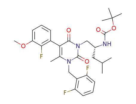 (R)-3-(N-tert-butoxycarbonyl-2-amino-4-methylpentyl)-1-(2,6-difluorobenzyl)-5-(2-fluoro-3-methoxyphenyl)-6-methyluracil