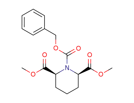 Molecular Structure of 144433-68-1 (1,2,6-Piperidinetricarboxylic acid, 2,6-dimethyl 1-(phenylmethyl) ester,
cis-)