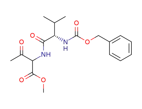Molecular Structure of 182866-65-5 (Butanoic acid,
2-[[(2S)-3-methyl-1-oxo-2-[[(phenylmethoxy)carbonyl]amino]butyl]amino]
-3-oxo-, methyl ester)