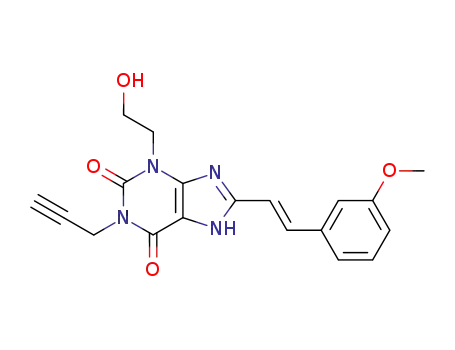 3-(2-hydroxyethyl)-8-(m-methoxystyryl)-1-propargylxanthine