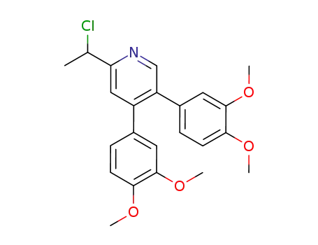 Molecular Structure of 184221-00-9 (2-(1-Chloro-ethyl)-4,5-bis-(3,4-dimethoxy-phenyl)-pyridine)
