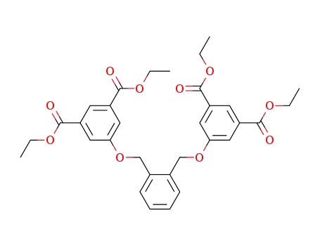 Molecular Structure of 155186-12-2 (1,3-Benzenedicarboxylic acid,
5,5'-[1,2-phenylenebis(methyleneoxy)]bis-, tetraethyl ester)