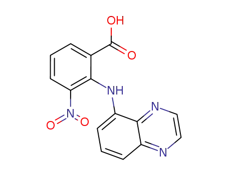 Molecular Structure of 369652-61-9 (Benzoic acid, 3-nitro-2-(5-quinoxalinylamino)-)