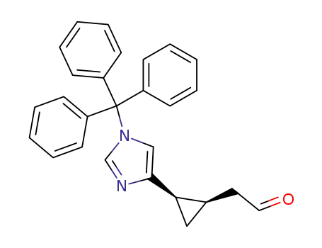 Molecular Structure of 524696-18-2 ((1R,2R)-2-formylmethyl-1-(1-triphenylmethyl-1H-imidazol-4-yl)cyclopropane)