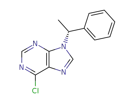 Molecular Structure of 112089-30-2 (6-CHLORO-9-(1-PHENYL-ETHYL)-9H-PURINE)