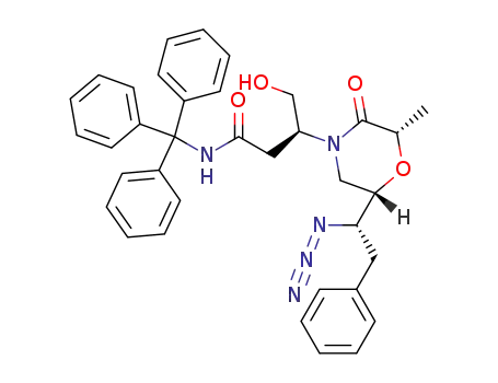 N-Triphenylmethyl (3S)-3-{(2S,6S)-6-[(1S)-1-azido-2-phenylethyl]-2-methylmorpholin-3-one-4-yl}-4-hydroxybutyramide