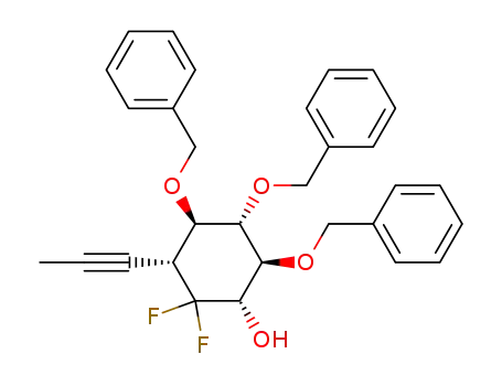 Molecular Structure of 845894-47-5 (Cyclohexanol, 2,2-difluoro-4,5,6-tris(phenylmethoxy)-3-(1-propynyl)-,
(1S,3R,4R,5S,6S)-)