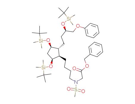 benzyl N-methylsulfonyl-{4-[3,5-bis(tert-butyldimethylsilyloxy)-2-[3-(tert-butyldimethylsilyloxy)-4-phenoxybutyl]cyclopentyl]butylamino}acetate