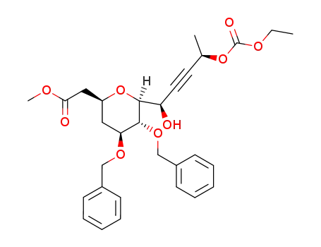 (1R,4R)-1-[2,3-di-O-benzyl-4,6-dideoxy-6-(methoxycarbonyl)-D-gluco-β-C-pyranosyl]-4-O-(ethoxycarbonyl)pent-2-yne-1,4-diol
