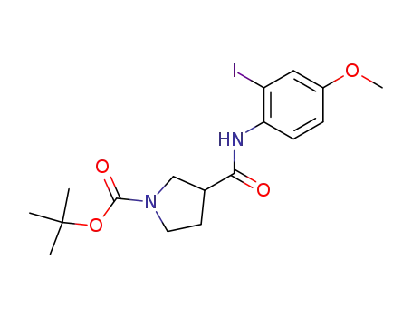 Molecular Structure of 862885-09-4 (N-(2-iodo-4-methoxyphenyl)-1-{tert-butyloxycarbonyl}pyrrolidine-3-carboxamide)