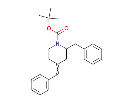 Molecular Structure of 313950-43-5 (2-Benzyl-4-[1-phenyl-meth-(E)-ylidene]-piperidine-1-carboxylic acid tert-butyl ester)
